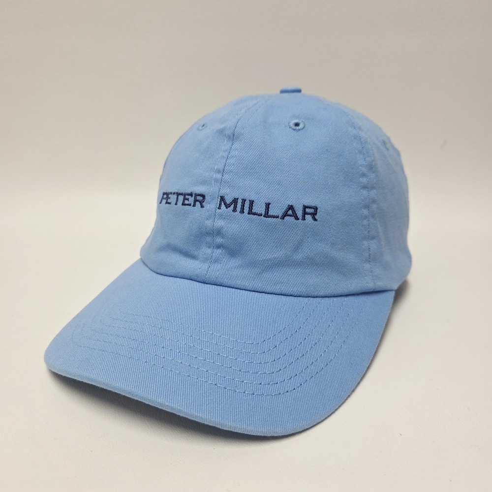 Peter Millar Hat Adult Blue Classic Cotton Twill Golf Cap Adjustable Casual